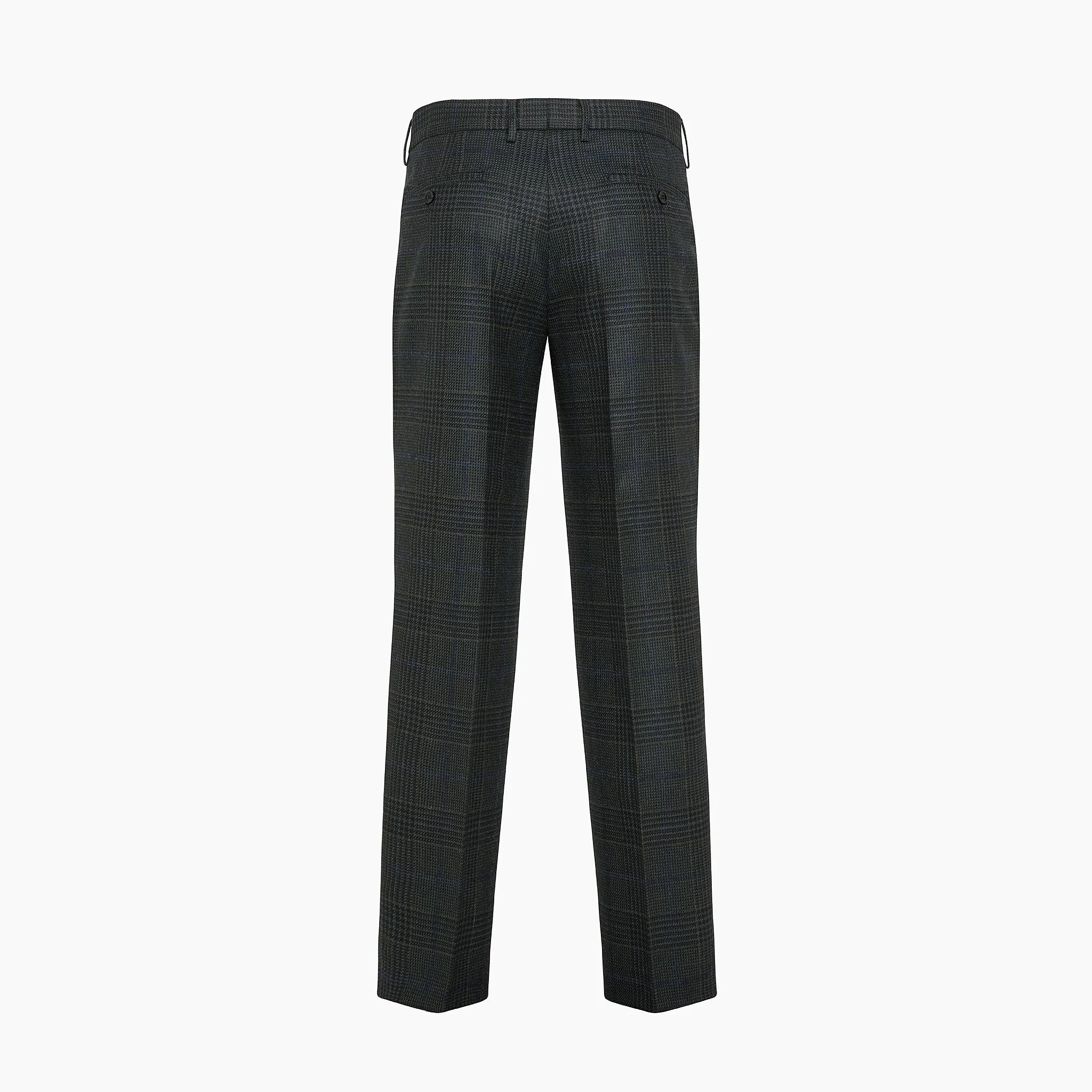 Alain Pleated Chino in Prince of Wales wool