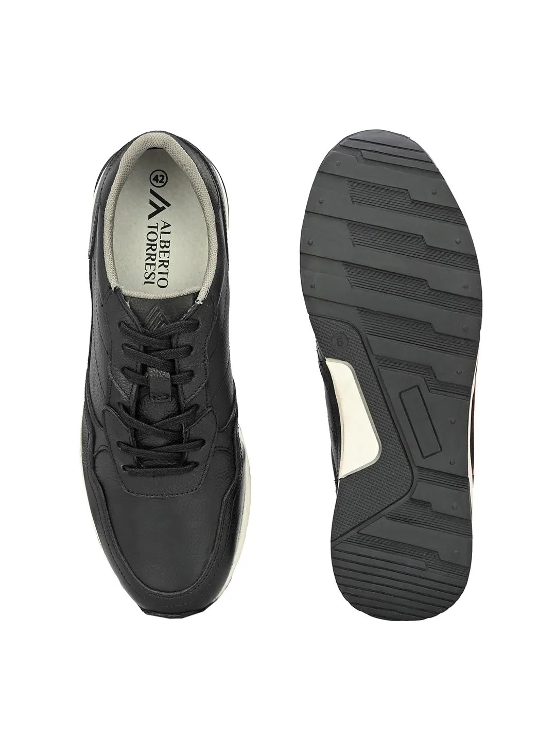 Alberto Torresi Genuine Leather Black Sneakers