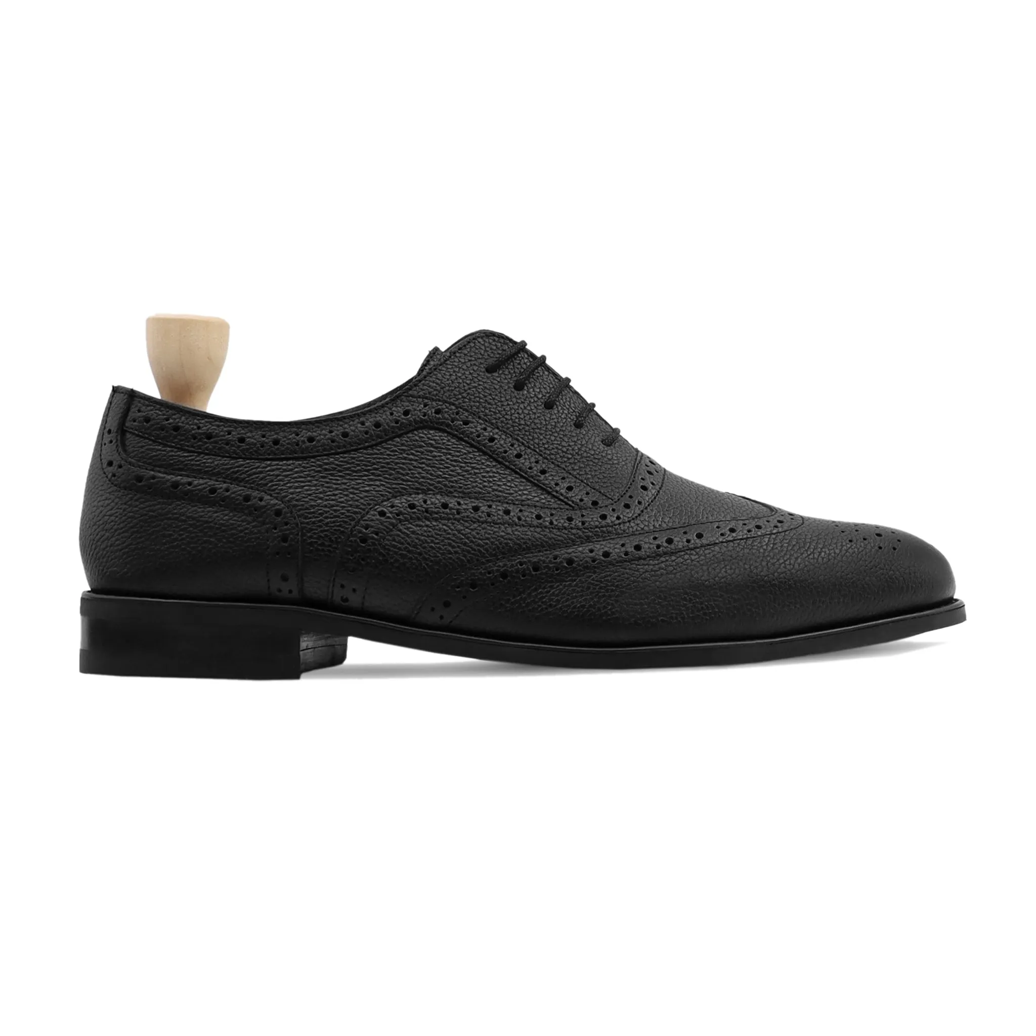 Alvador - Men's Black Pebble Grain Oxford Shoe