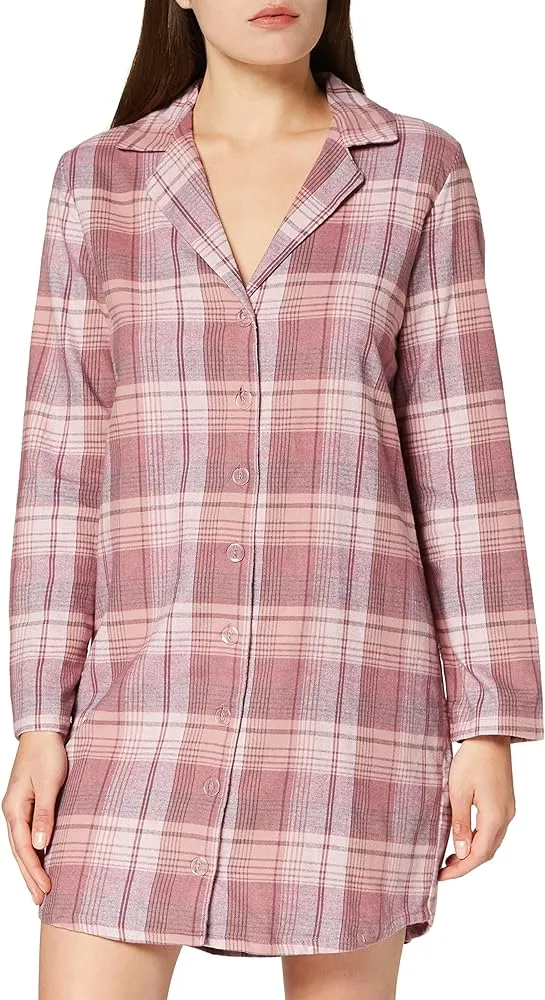 AMAZON FASHION Iris & Lily Pink Classic Check Night Shirt BNWT UK M