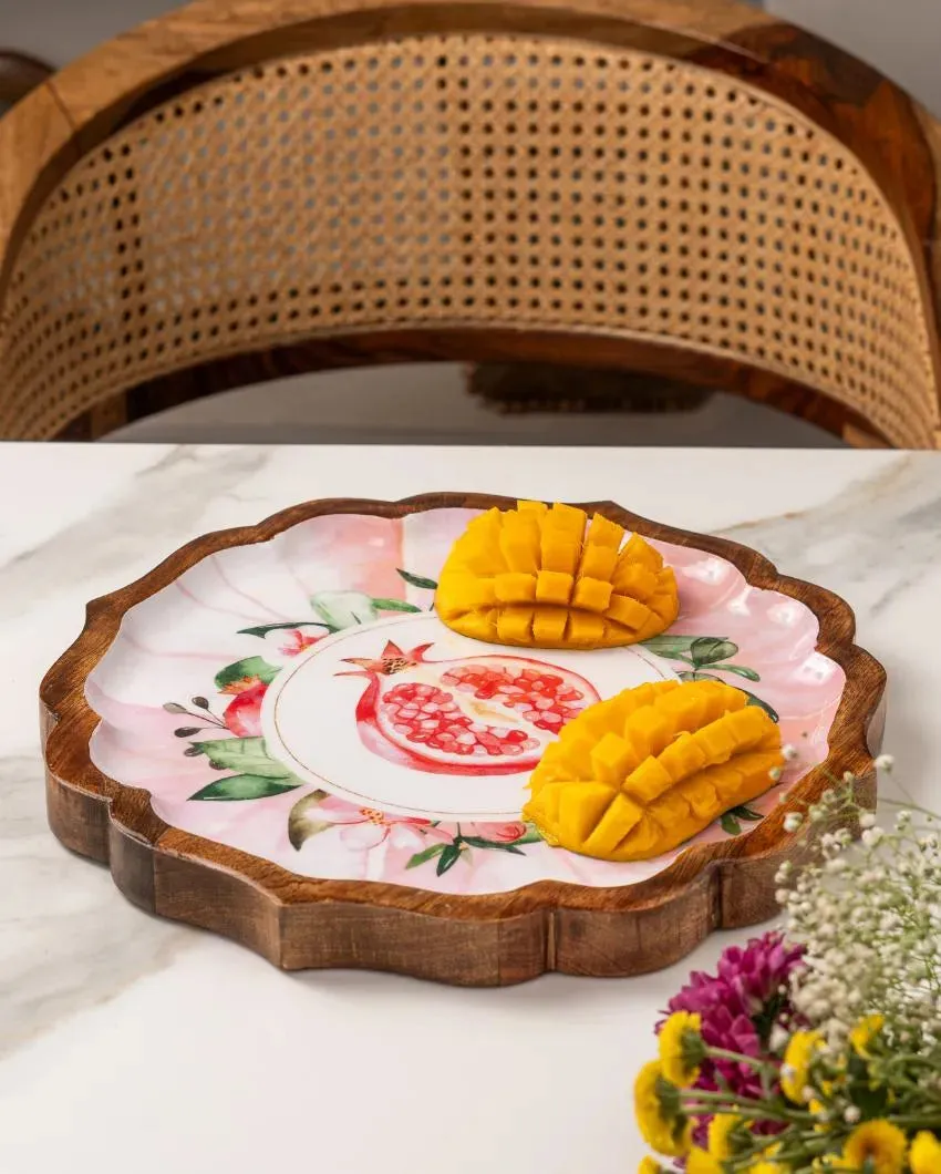 Anaar Mango Wood Serving Platter | 12 inches