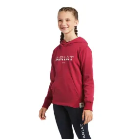 Ariat Hoodie Kids Logo 3D Red Bud