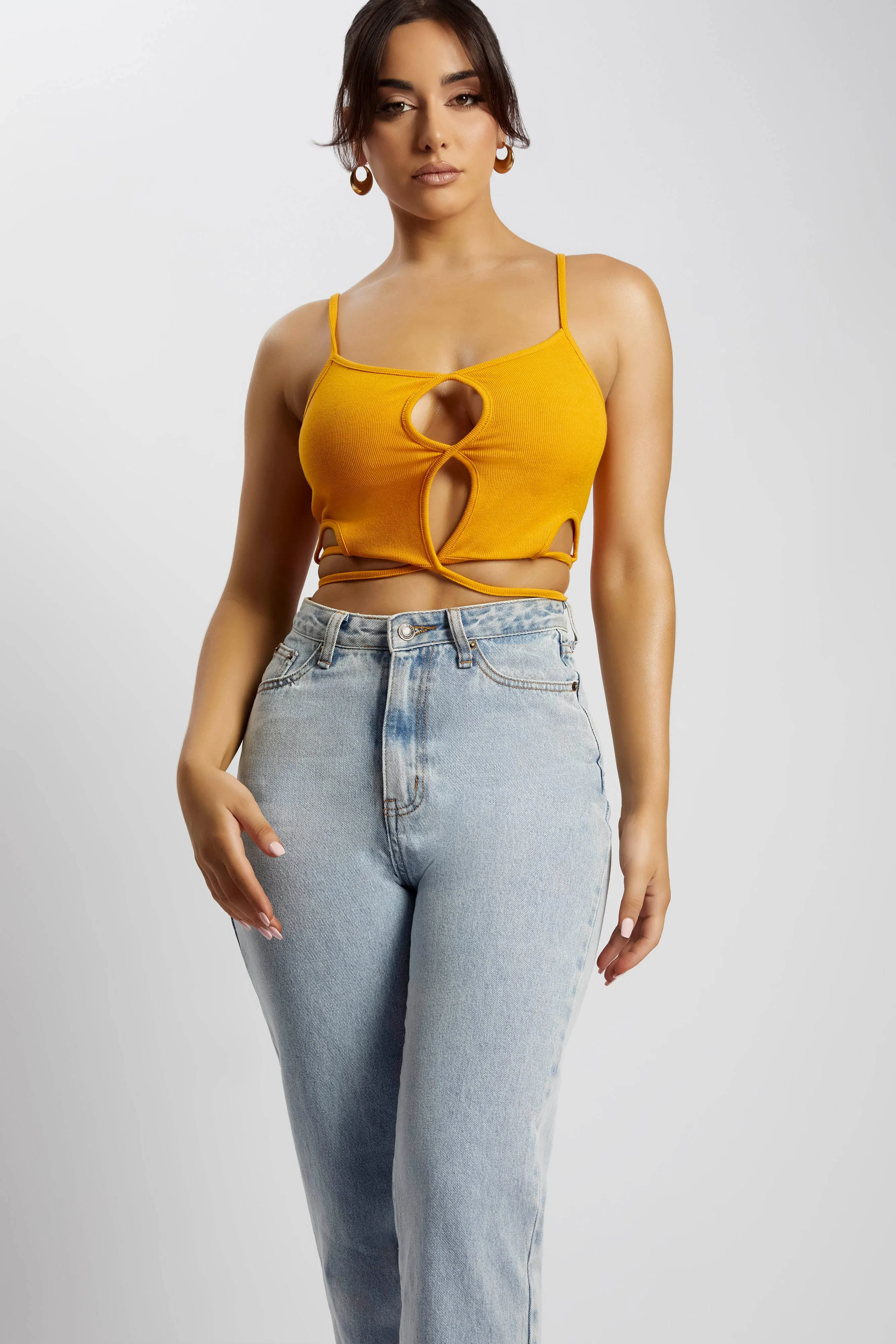 Ayesha Cut Out Singlet - Mango