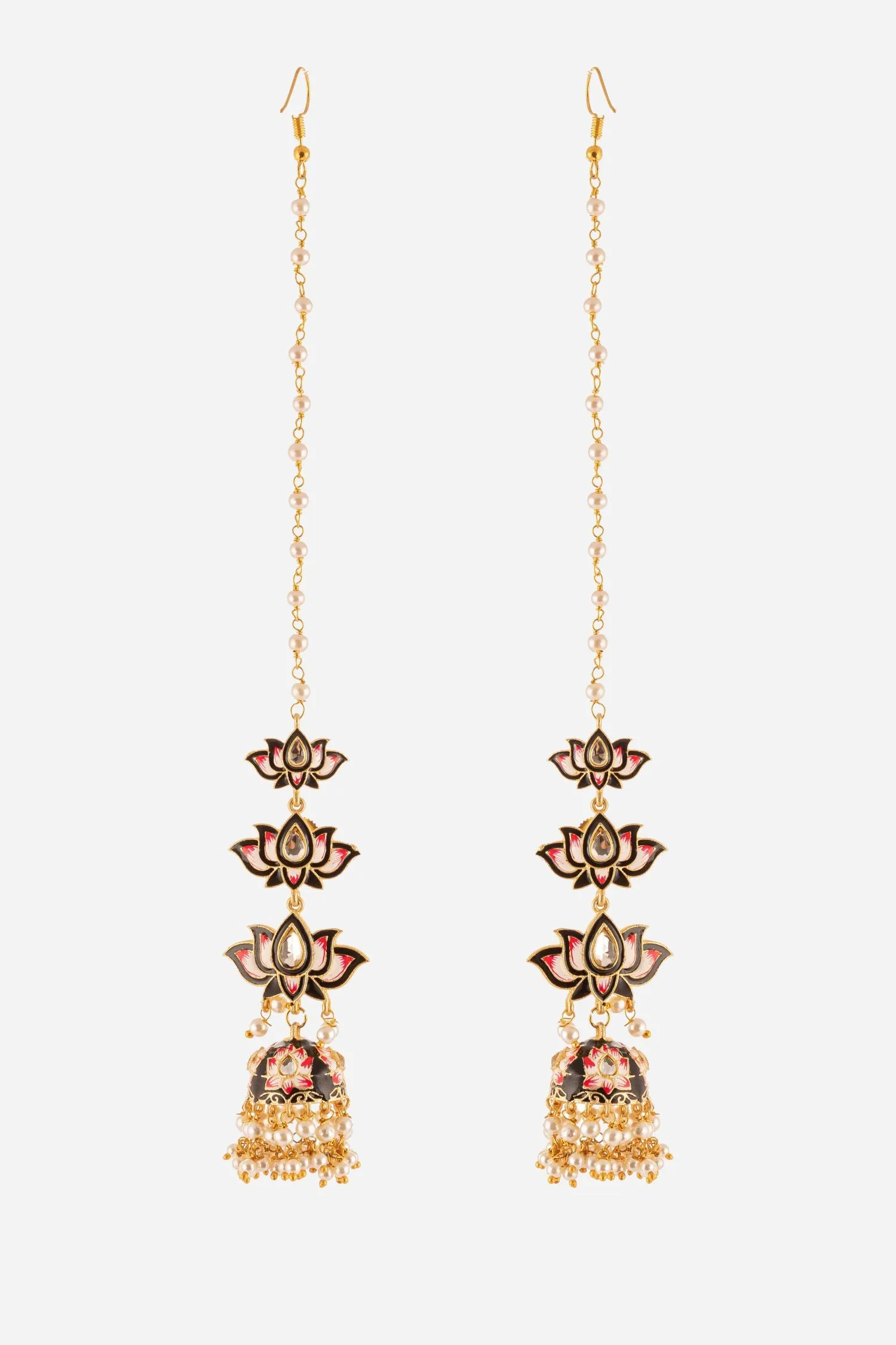 Black Lotus Motif Jhumkis