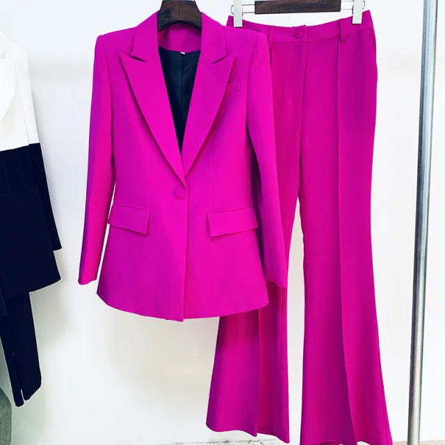 Blazer Pantsuits Two Piece Set Back to  Office Blazer   Pants Formal Suit