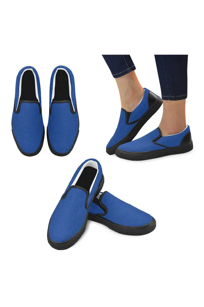 Blue Gearwork Men's Slip-on Canvas Shoes (Model 019)