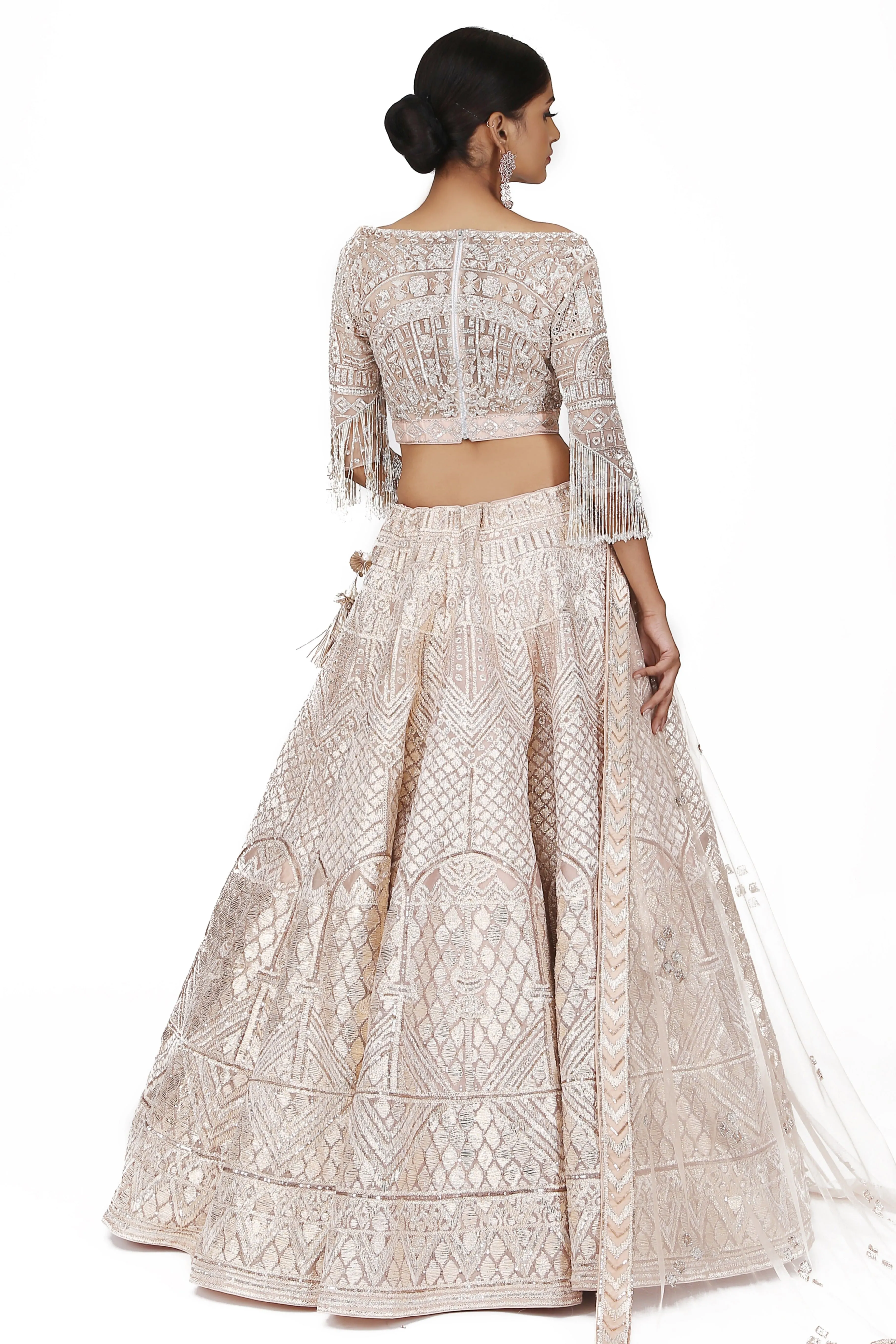 Blush pink Embroidered Lehenga Set.