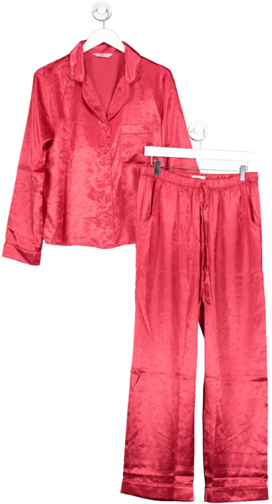 boux avenue Red Star Satin Pyjama Set UK 12