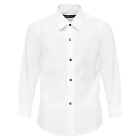 Boys White Formal Shirt With Black Buttons