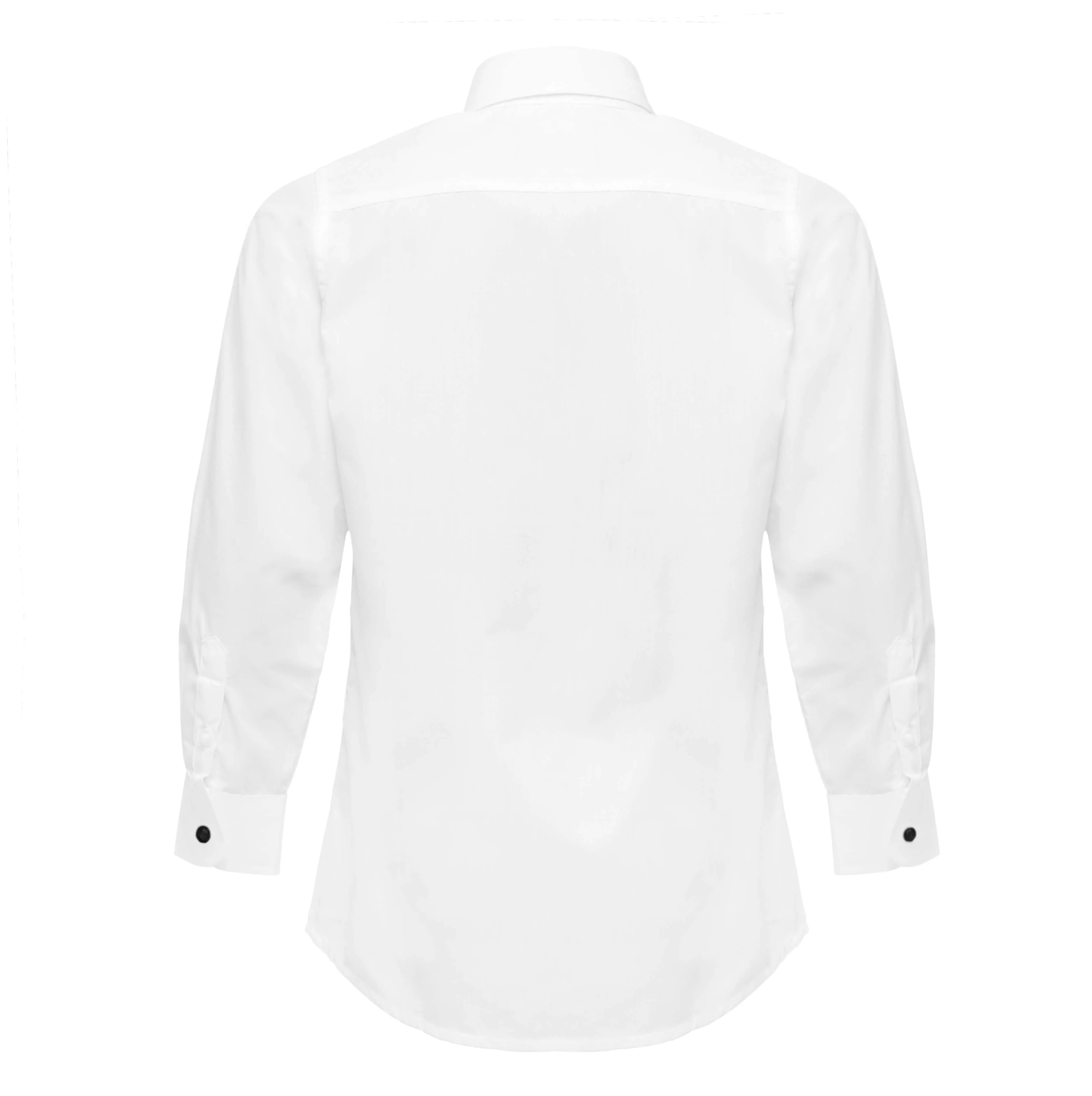 Boys White Formal Shirt With Black Buttons