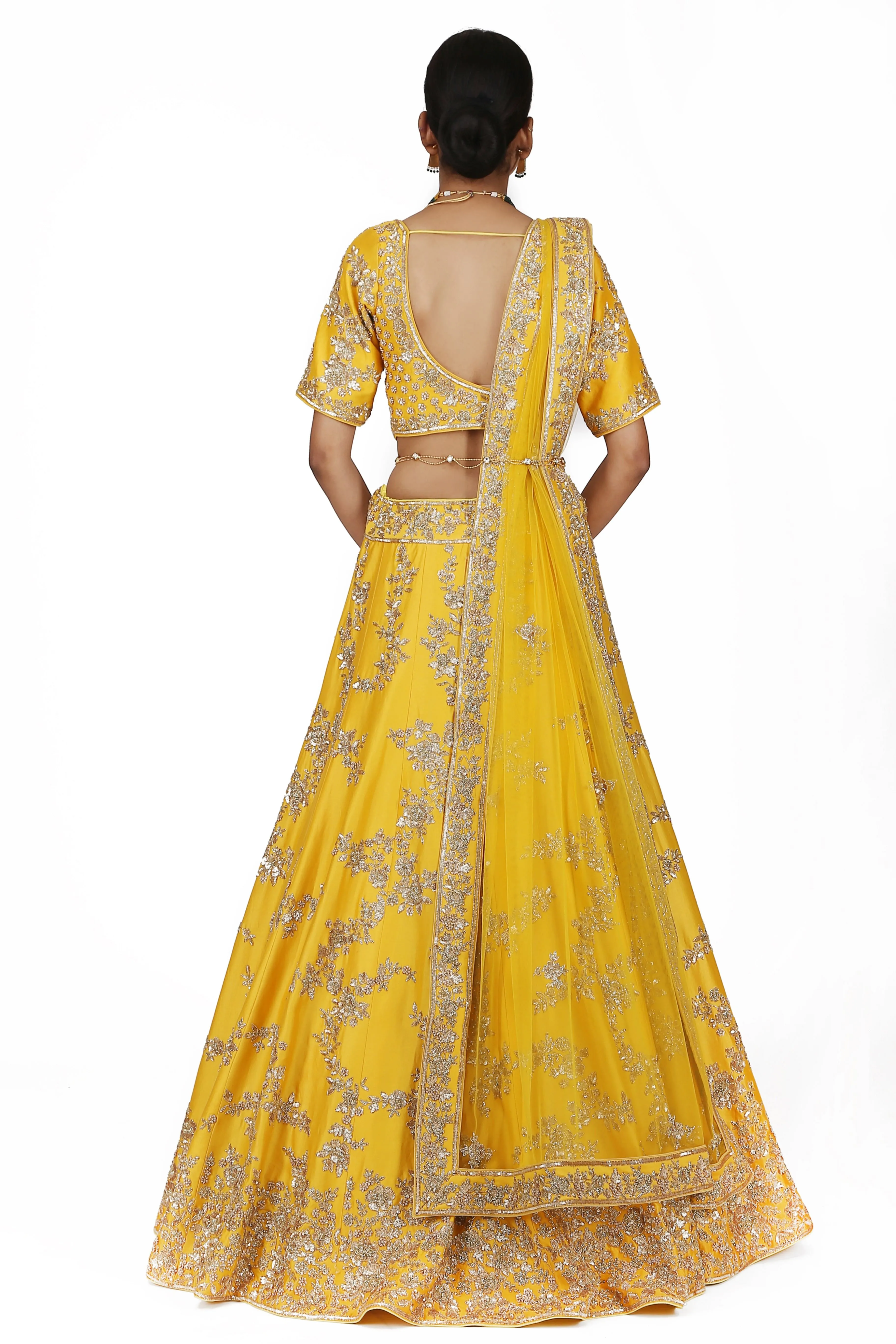 Bright Yellow Lehenga Set.