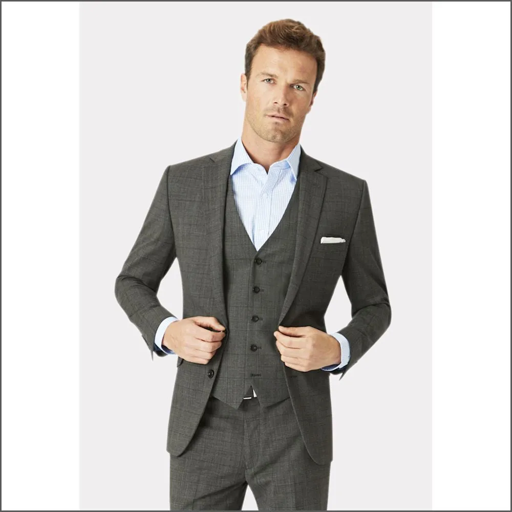 Brook Taverner Cassino Grey Check Washable Suit<><>