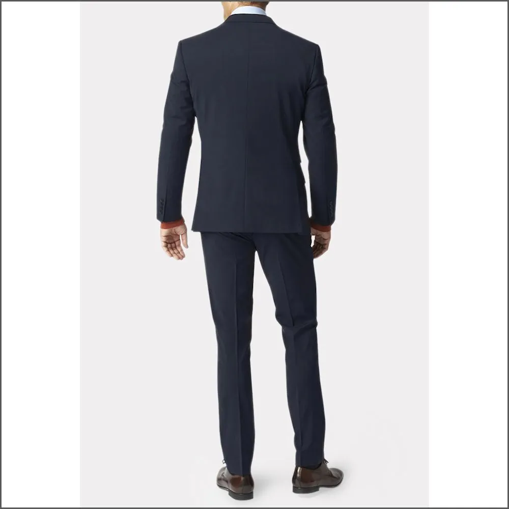 Brook Taverner Cassino Navy Fashion Fit Washable Crease Resistant Suit***