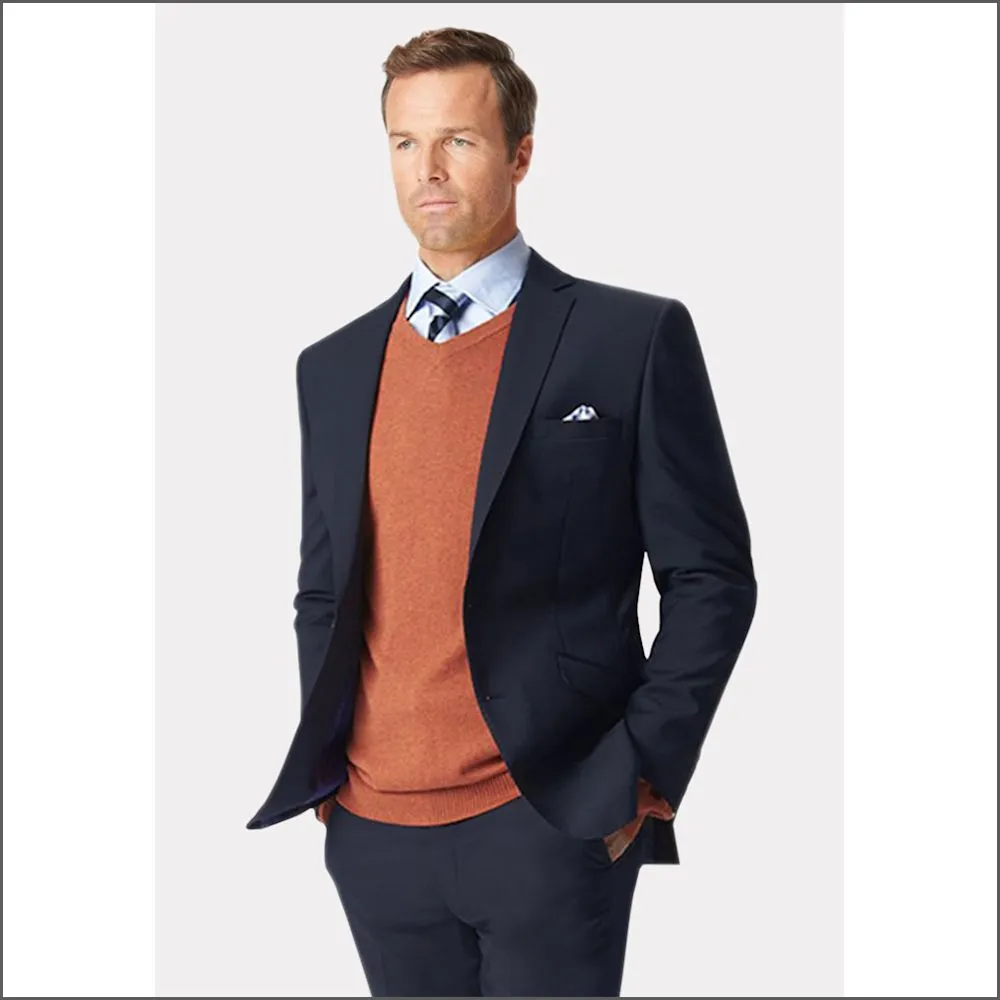 Brook Taverner Cassino Navy Fashion Fit Washable Crease Resistant Suit***