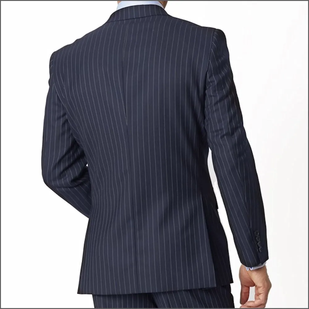 Brook Taverner Epsom Navy Pinstripe Super 110's Suit***