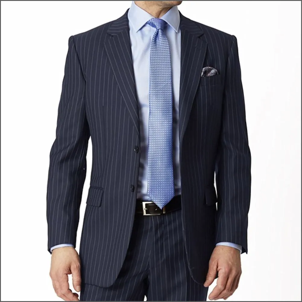 Brook Taverner Epsom Navy Pinstripe Super 110's Suit***