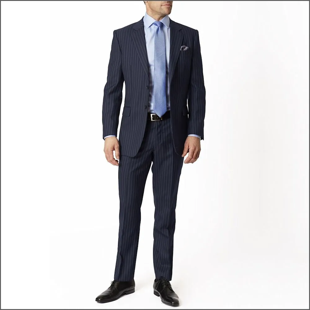 Brook Taverner Epsom Navy Pinstripe Super 110's Suit***