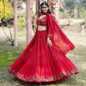 BUY-LATEST-DESIGNER-RED-GEORGETTE-LEHENGA