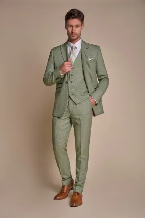 Cavani Caridi Men's Sage Tweed Three Piece Suit