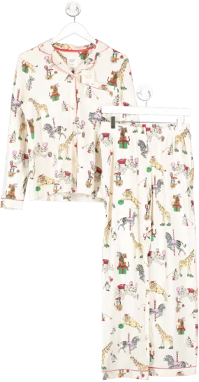 Chelsea Peers Cream Carnival Christmas Organic Cotton Pyjama Set UK 8