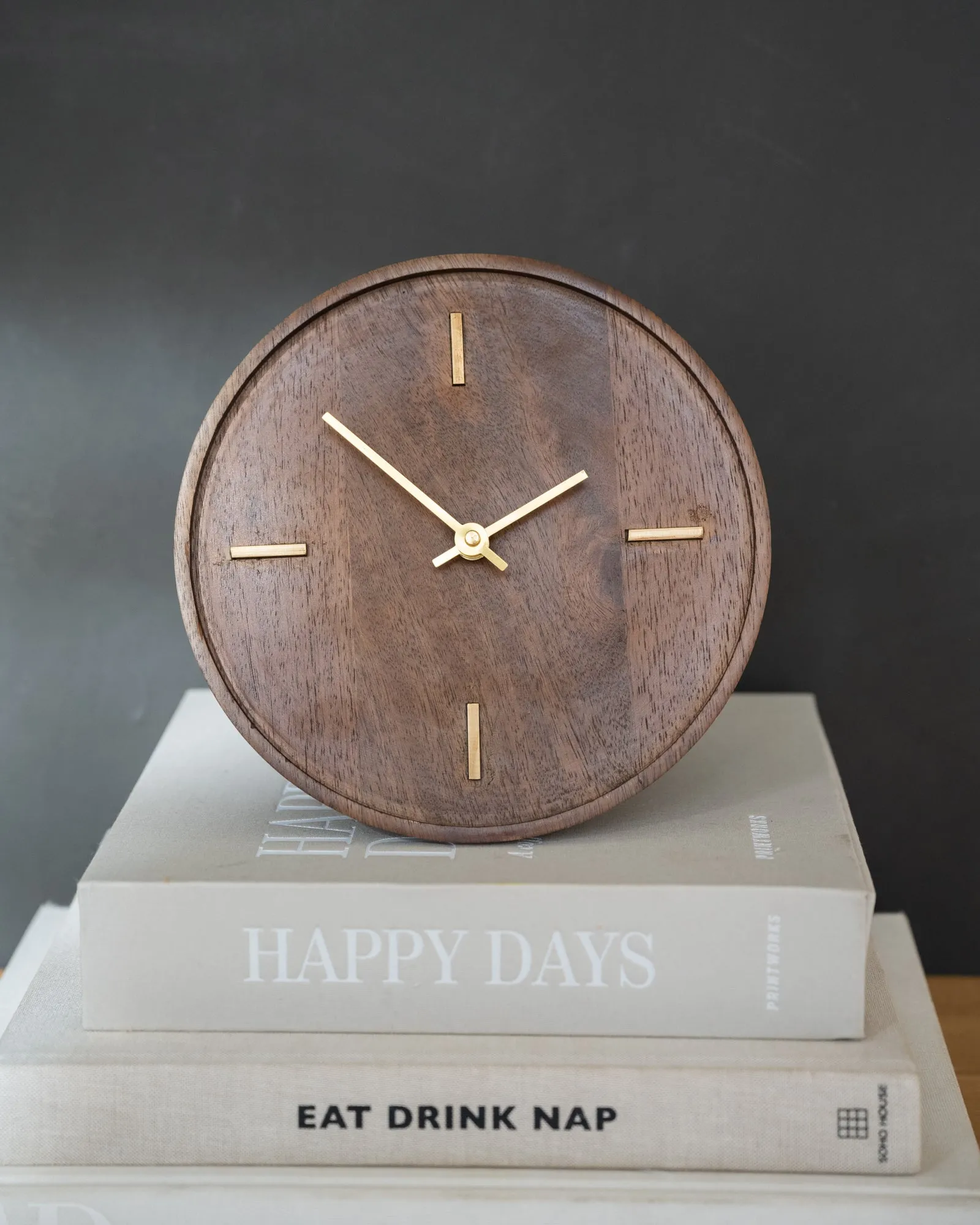 Clock Veti Mango Wood Brown