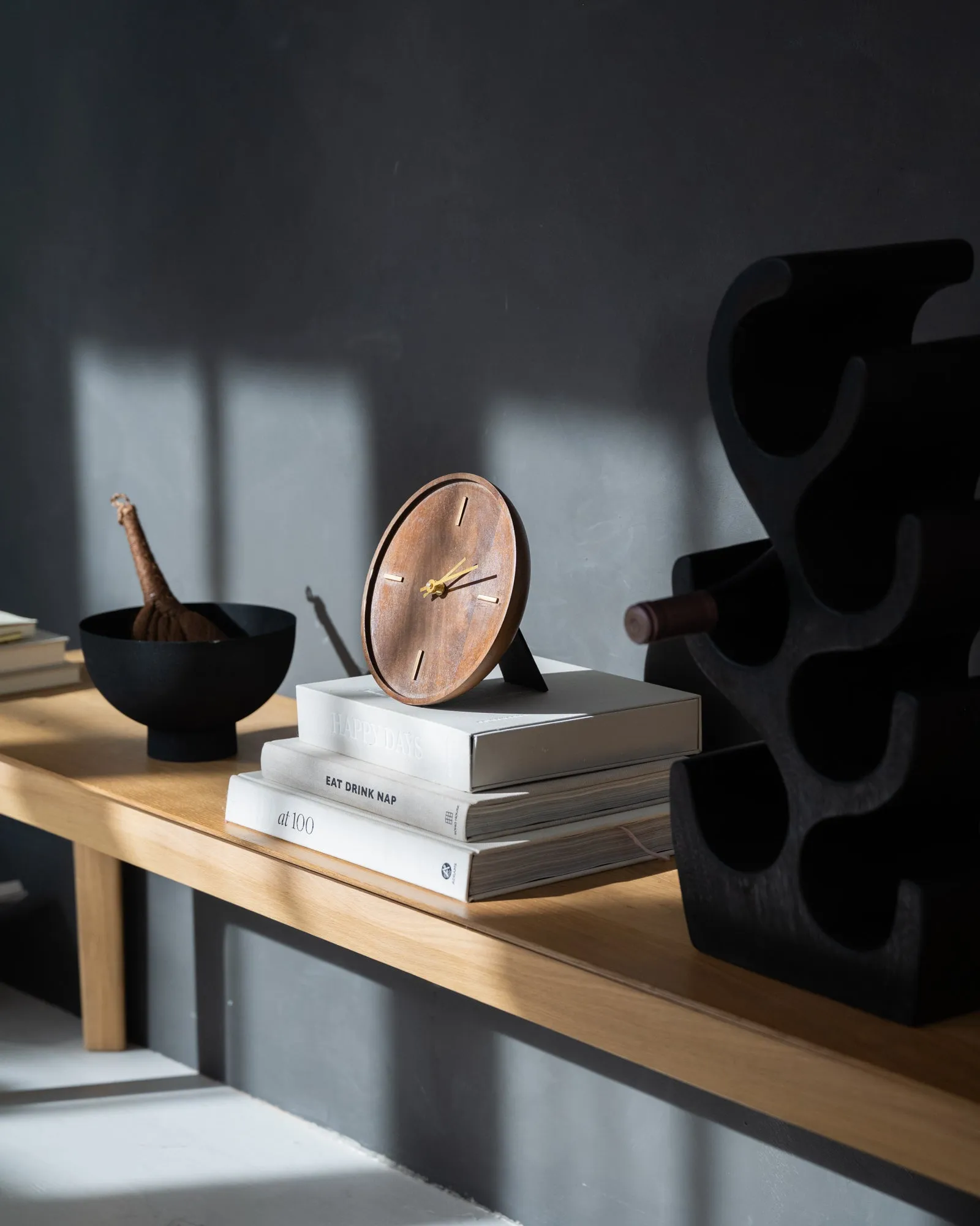 Clock Veti Mango Wood Brown