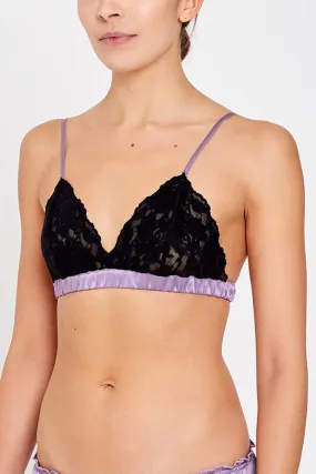 Coquette Lavender Silk and Lace Bralette