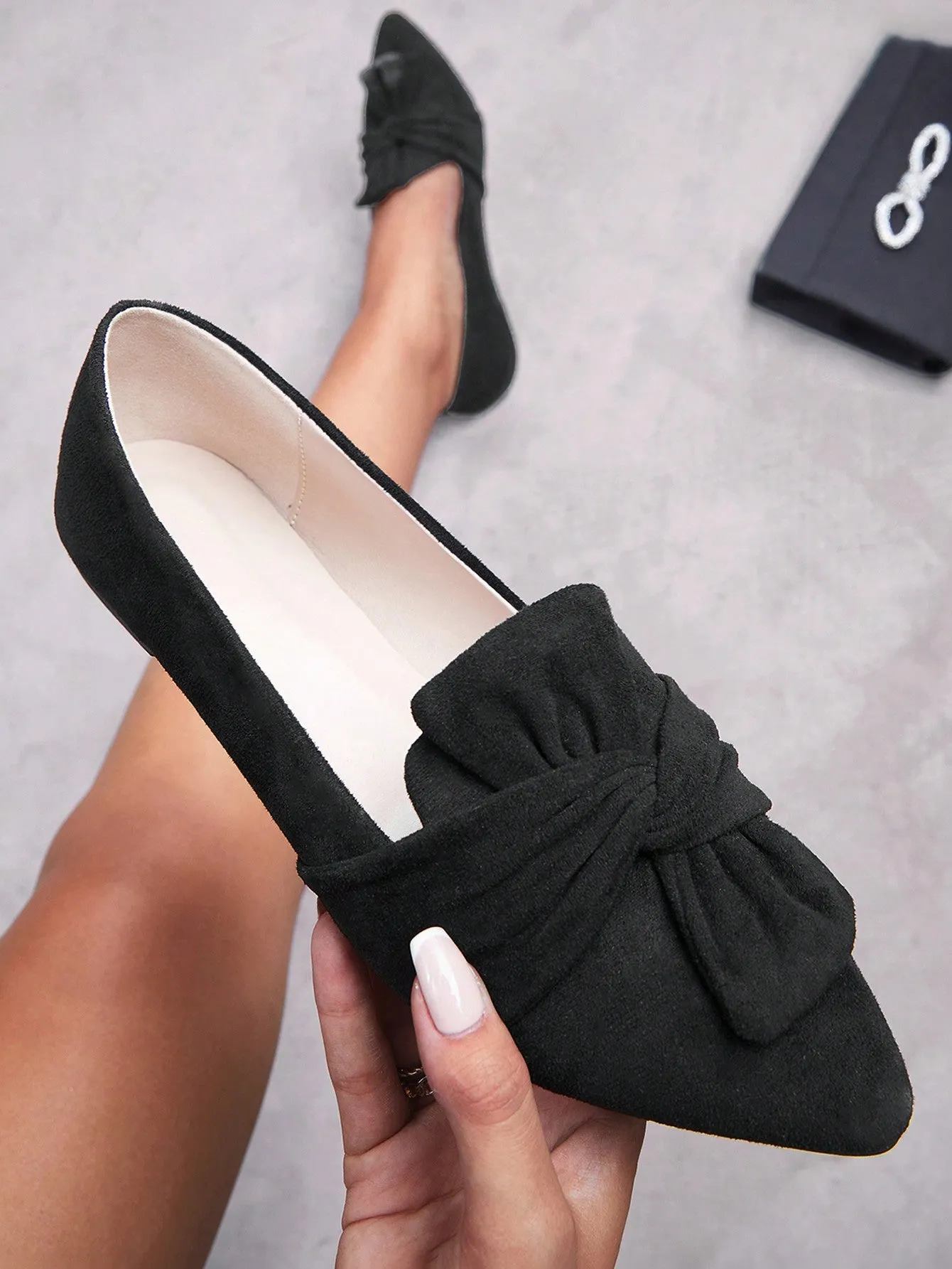 CUCCOO CHICEST Women Shoes Ladies Fashionable Light Outdoor Flat Bow Black Loafers For Summer Vacation Shoes Summer Sale Elegant Flats