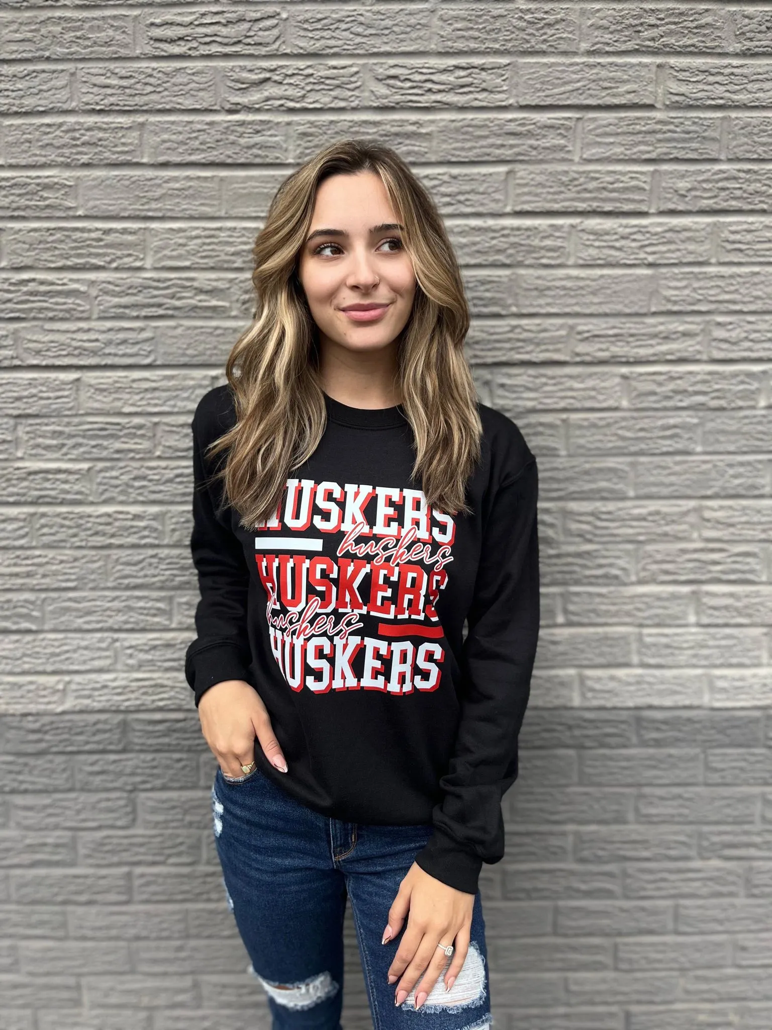 Custom Repeating Layered Mascot Sweatshirt