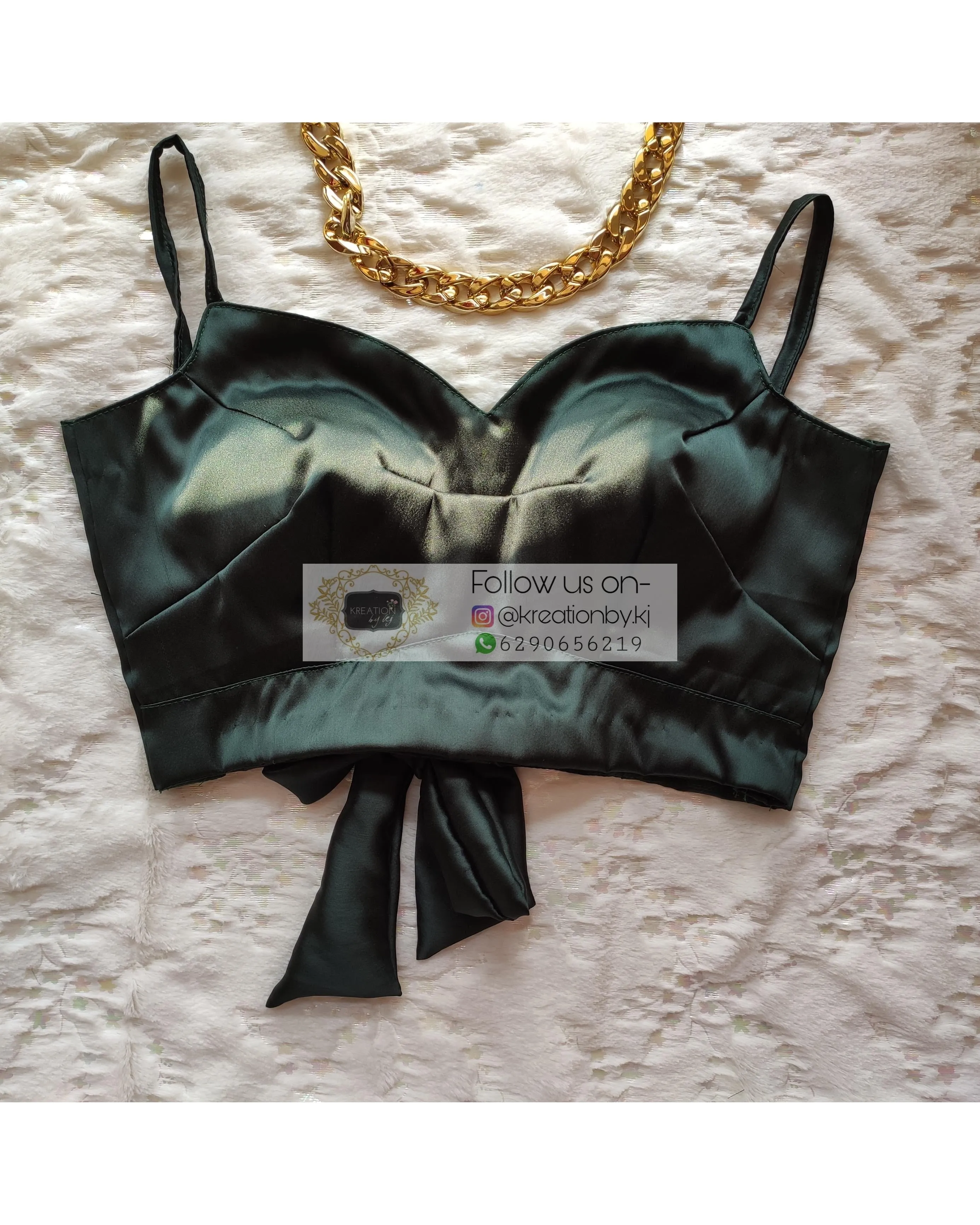 Dark Blackish Green Strappy Blouse