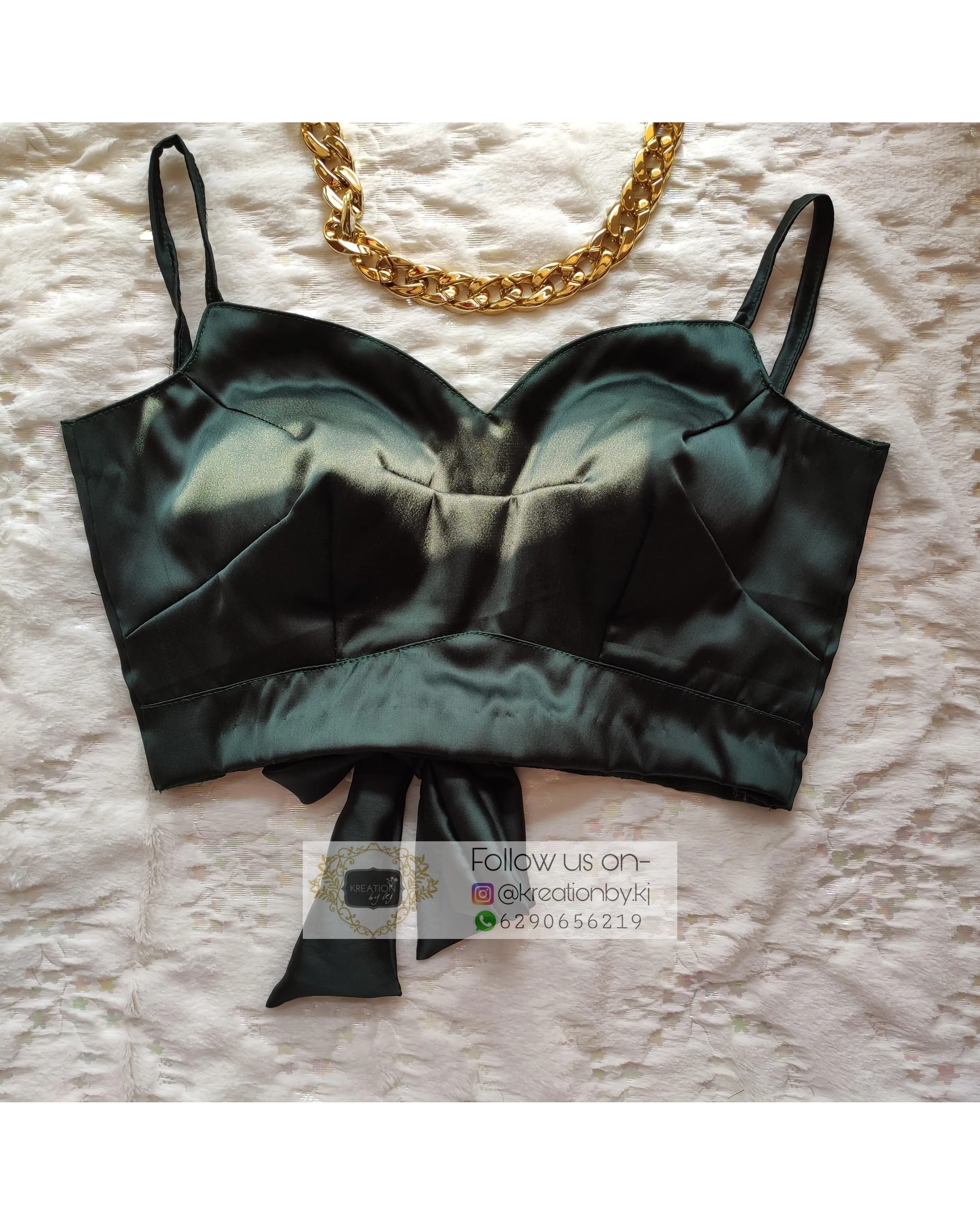 Dark Blackish Green Strappy Blouse