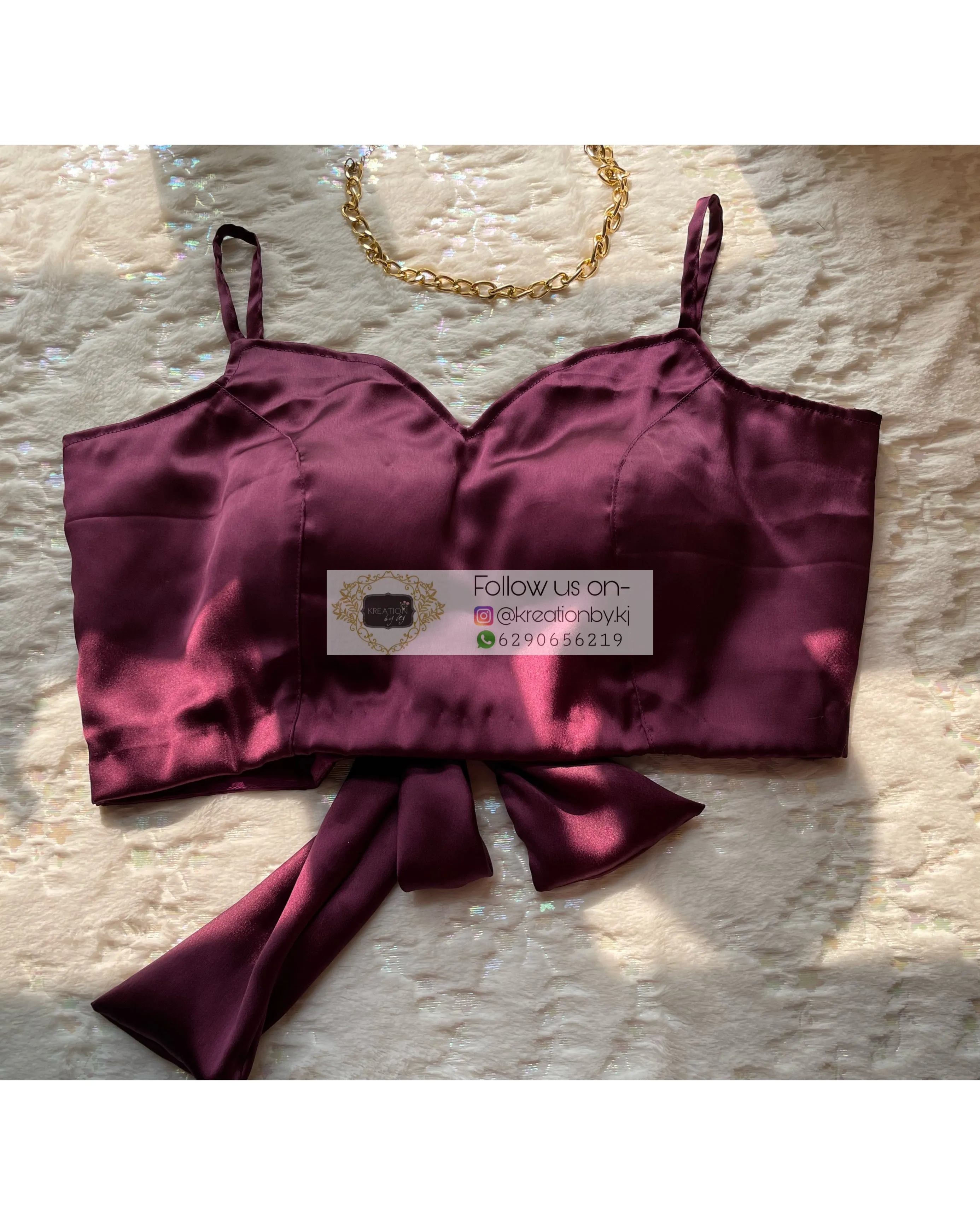 Dark Eggplant Wine Strappy Blouse