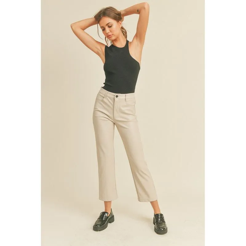 Devon Leather Straight Pants