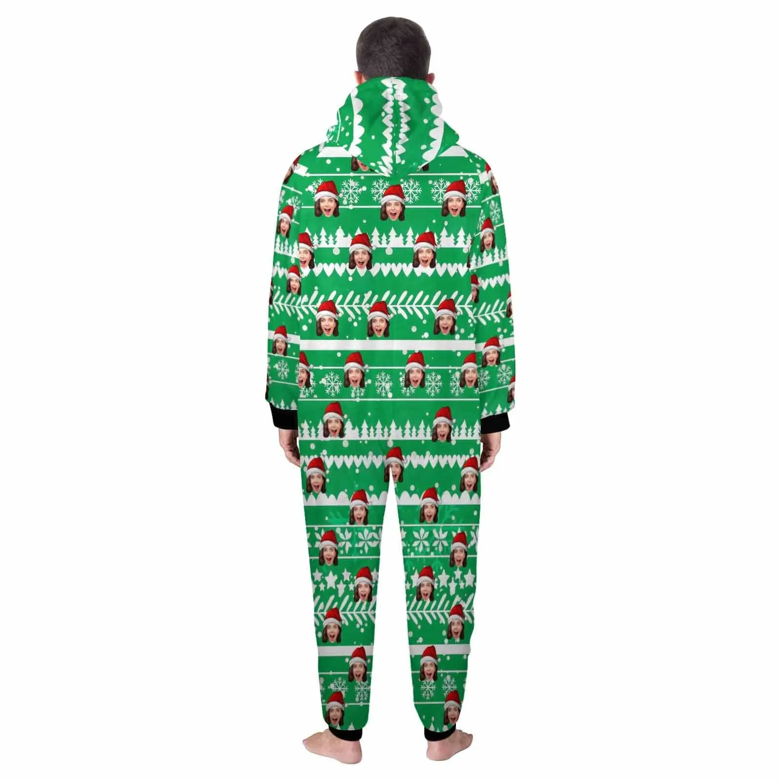 Funny Flannel Fleece Adult/Kid Onesie Pajamas Custom Face Christmas Jumpsuit Homewear