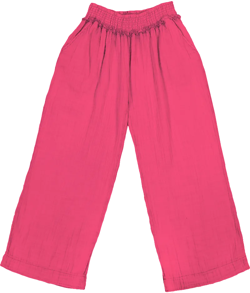 Gauze Pant in Hot Pink