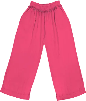 Gauze Pant in Hot Pink