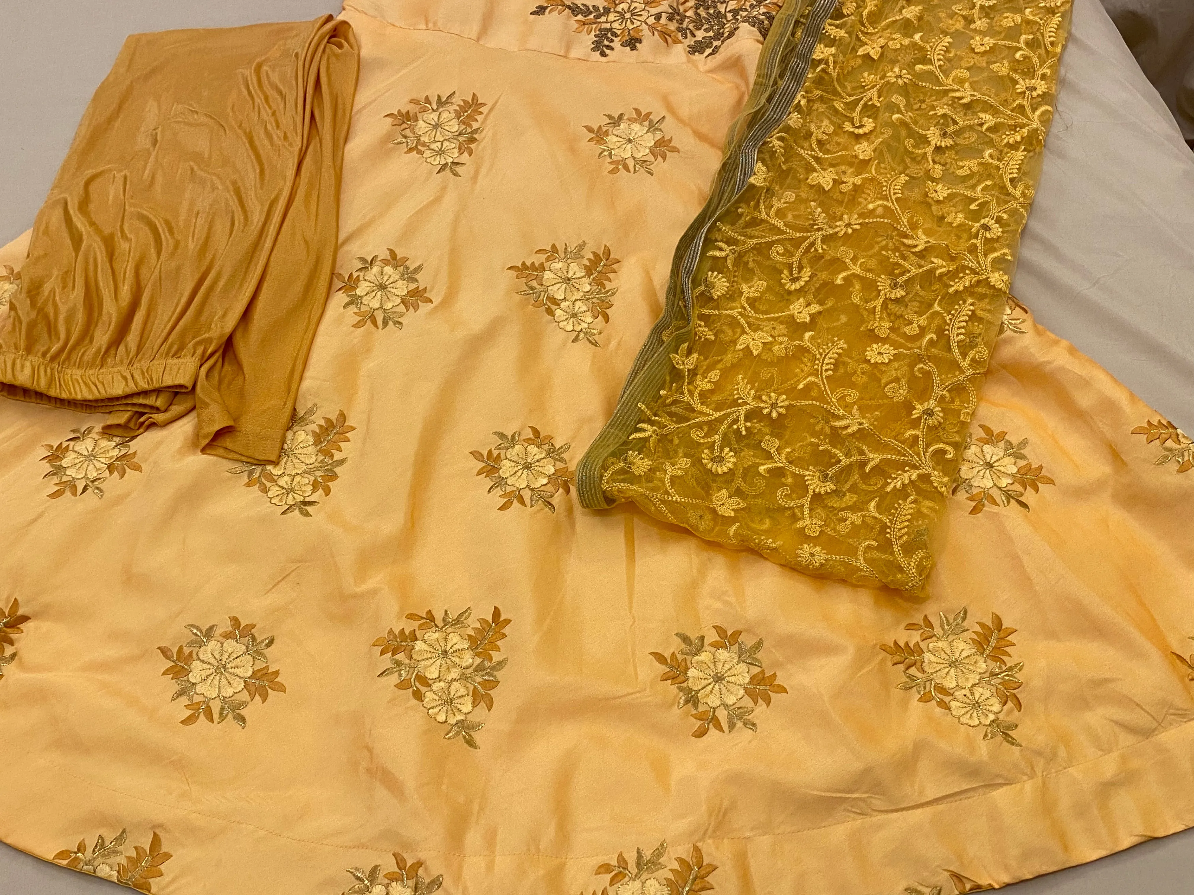 Gorgeous Yellow Color Anarkali Suit With Bottom And Dupatta