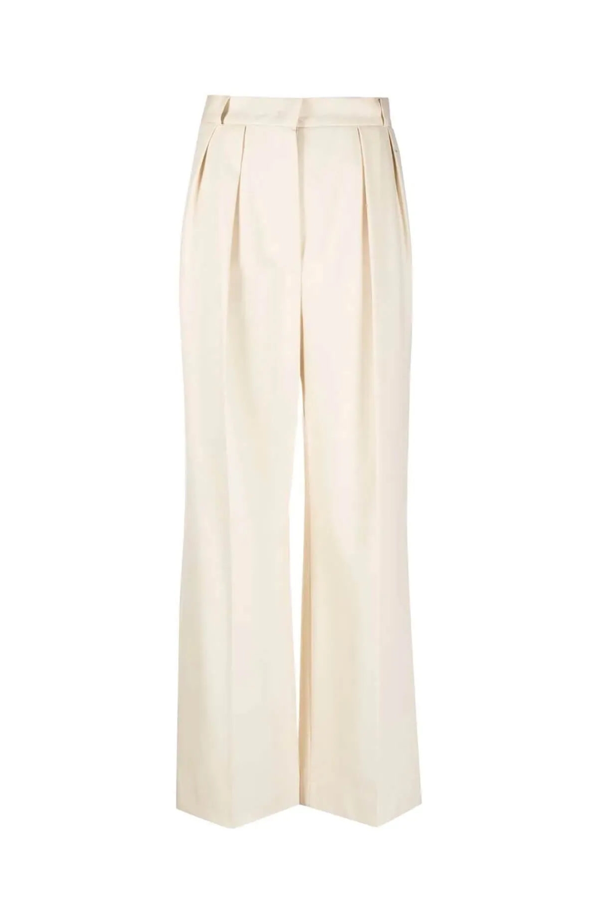 Harris Wharf Pleated Wide Leg Pant - Ivory