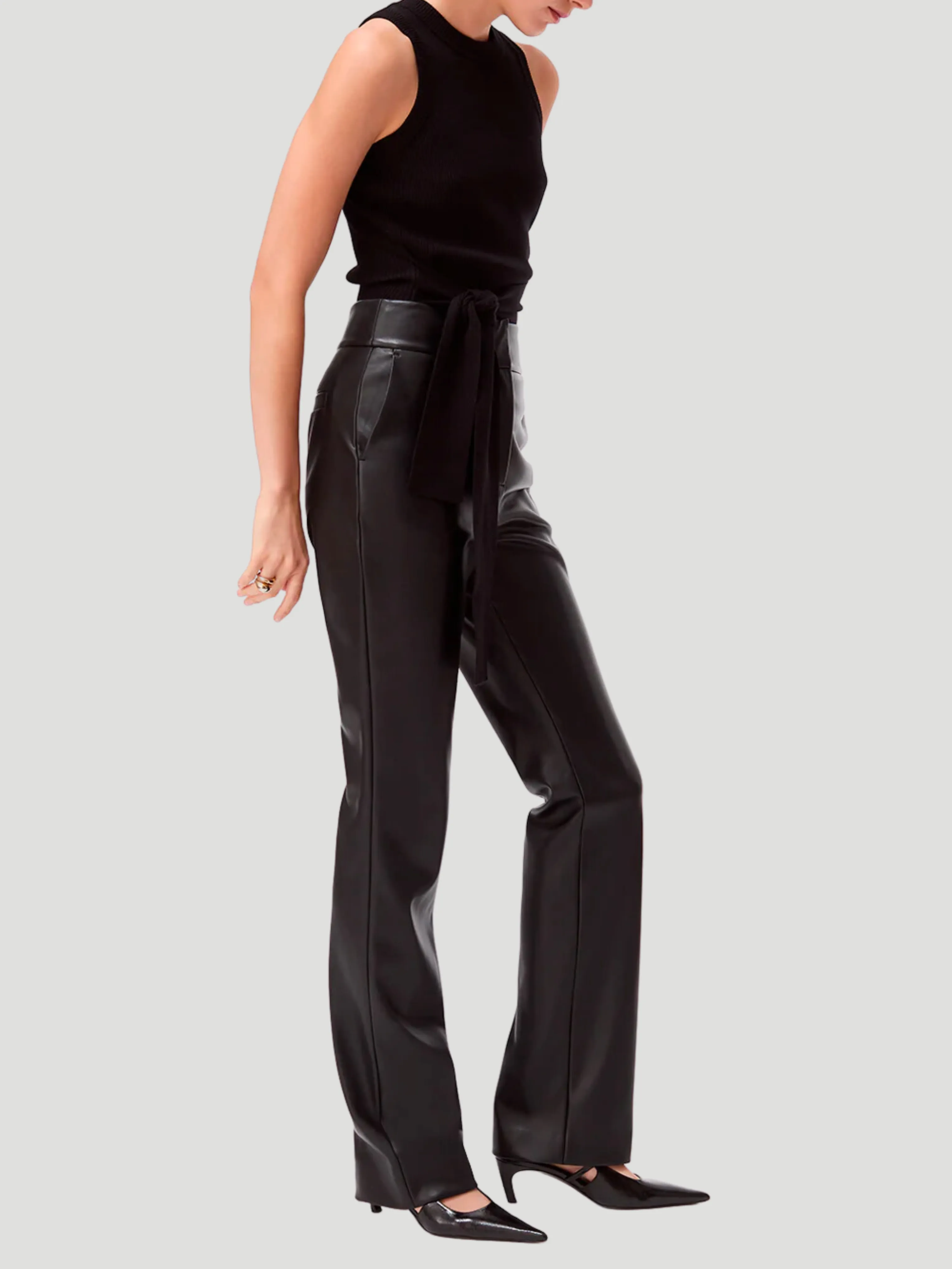 Iris Straight Leg Faux-Leather Pant