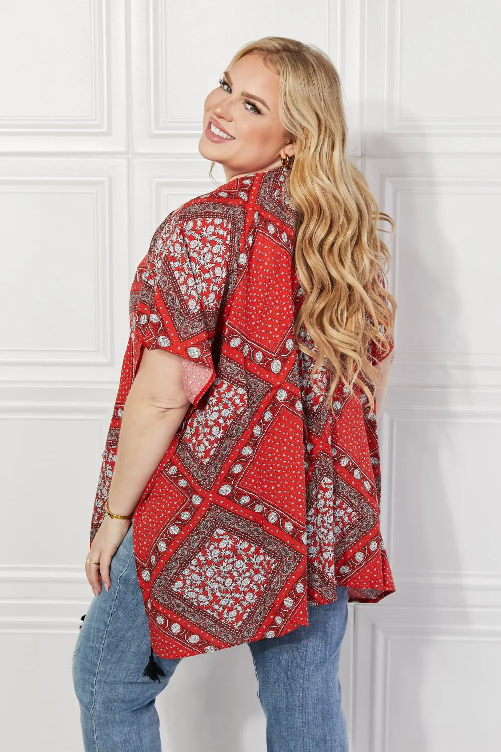 Justin Taylor Paisley Design Kimono in Red