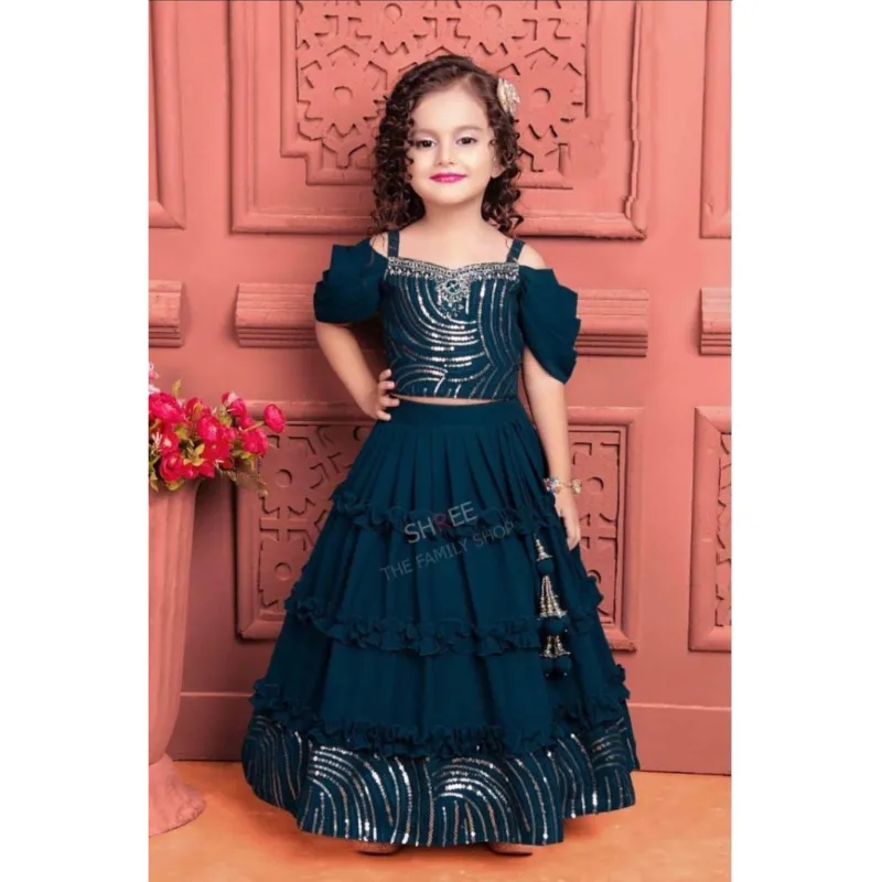 Kids Lehenga Blouse Dupatta Dress set.