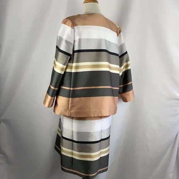 Lafayette148Striped Sheath Dress with Jacket