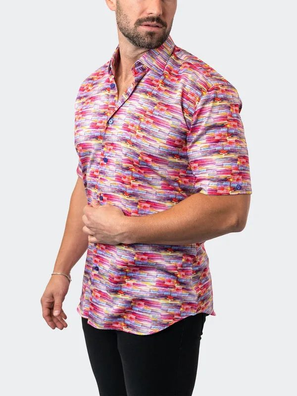 Maceoo Stretch Short-Sleeve Shirt | Galileo Sunset 20 Multi