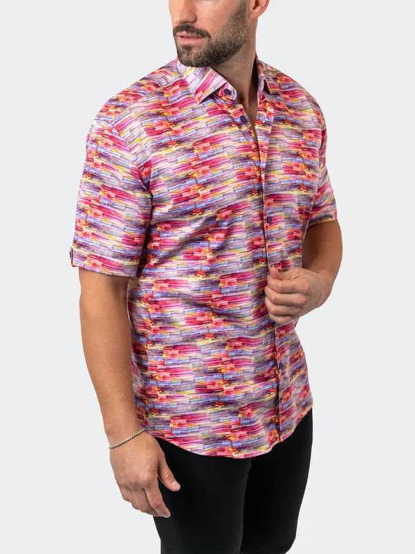 Maceoo Stretch Short-Sleeve Shirt | Galileo Sunset 20 Multi