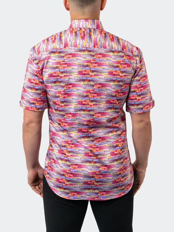 Maceoo Stretch Short-Sleeve Shirt | Galileo Sunset 20 Multi