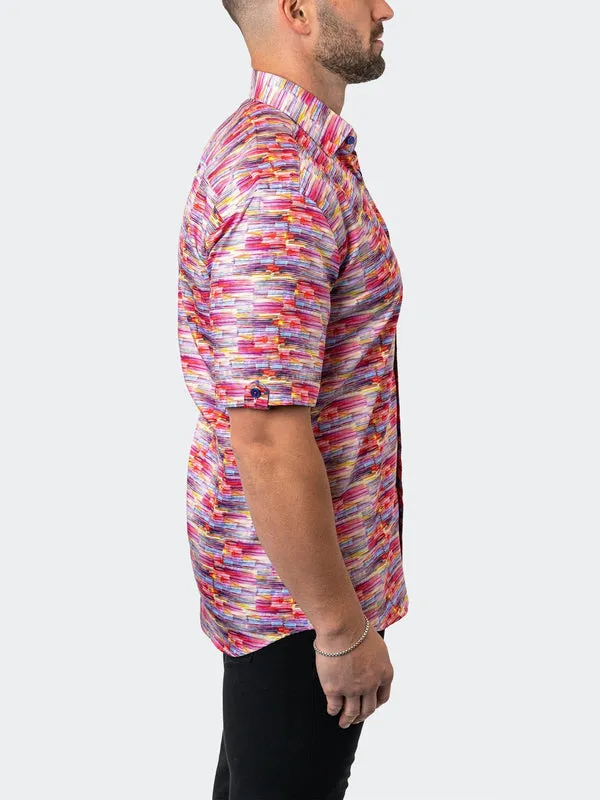 Maceoo Stretch Short-Sleeve Shirt | Galileo Sunset 20 Multi