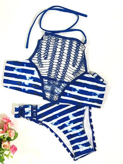 Macrame Breast Bikini Two Piece Suit