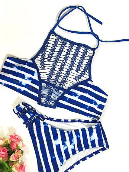 Macrame Breast Bikini Two Piece Suit