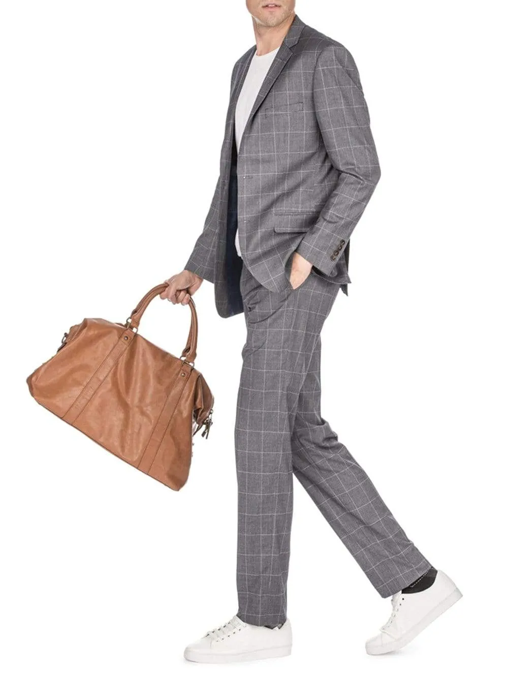 Men's Traveler Check Slim Fit Suits