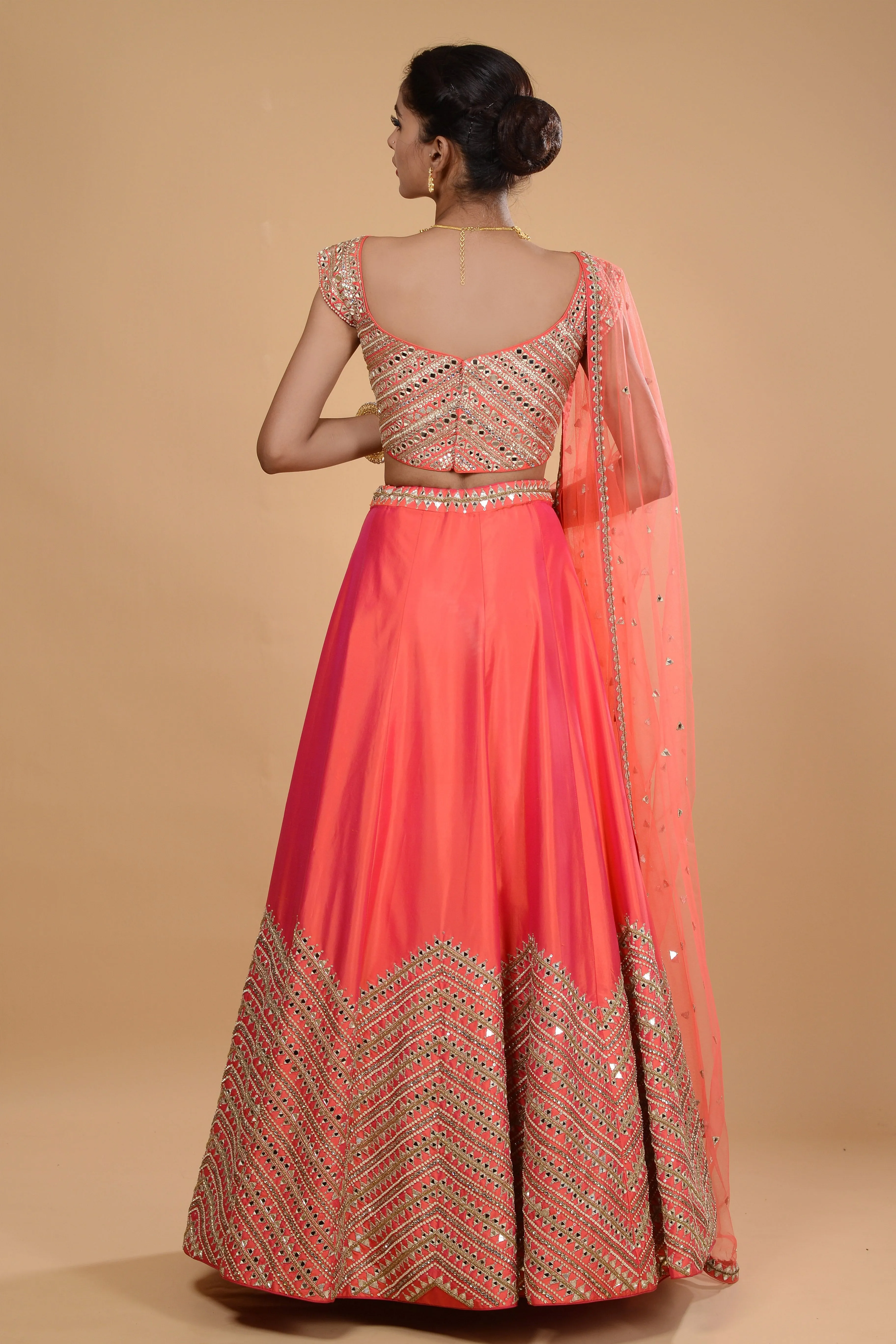 Orange Lehenga Set.